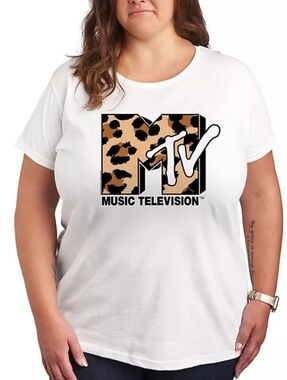 🐆MTV WOMENS LEOPARD ART GRAPHIC TEE